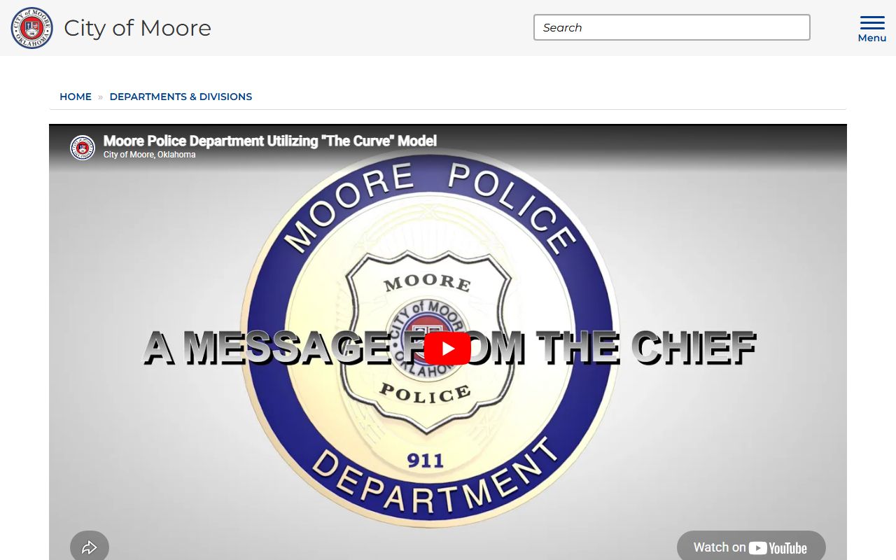 Moore busted mugshots police department website