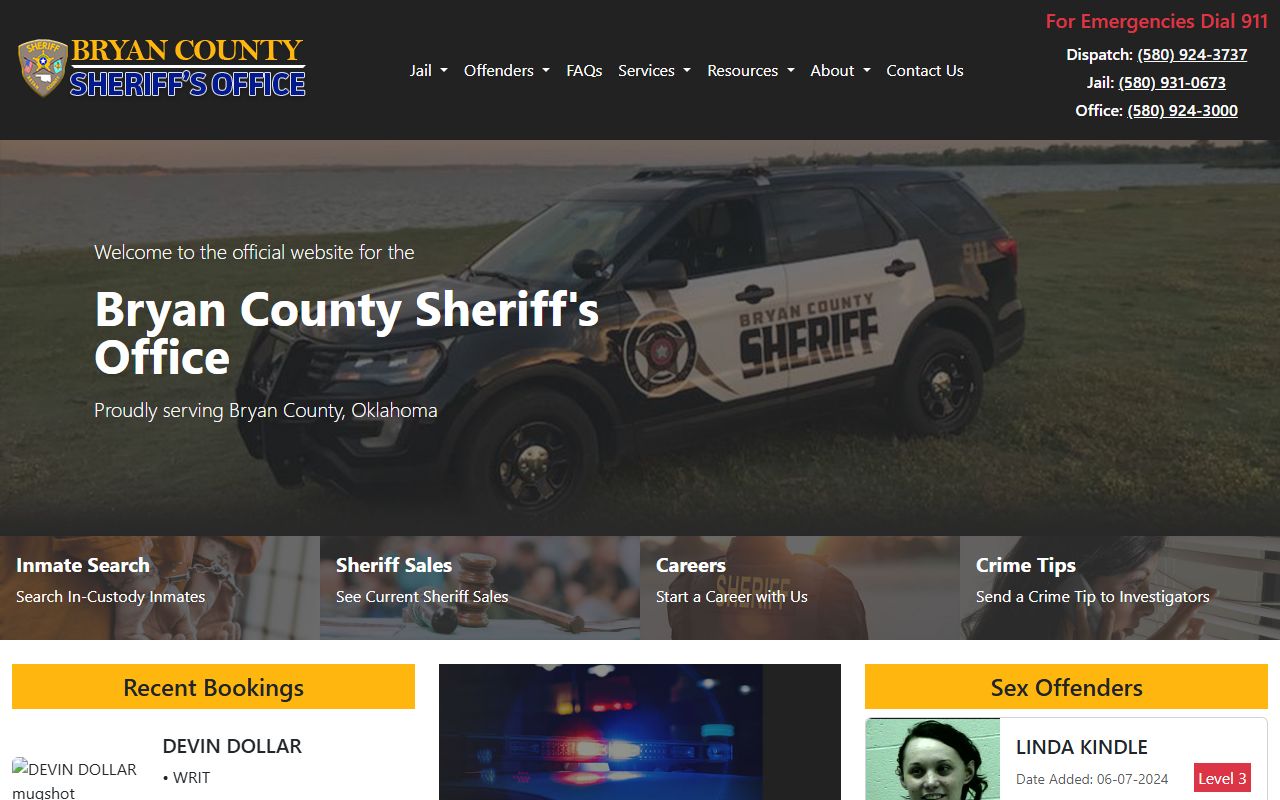 Bryan County busted mugshots sheriff office website