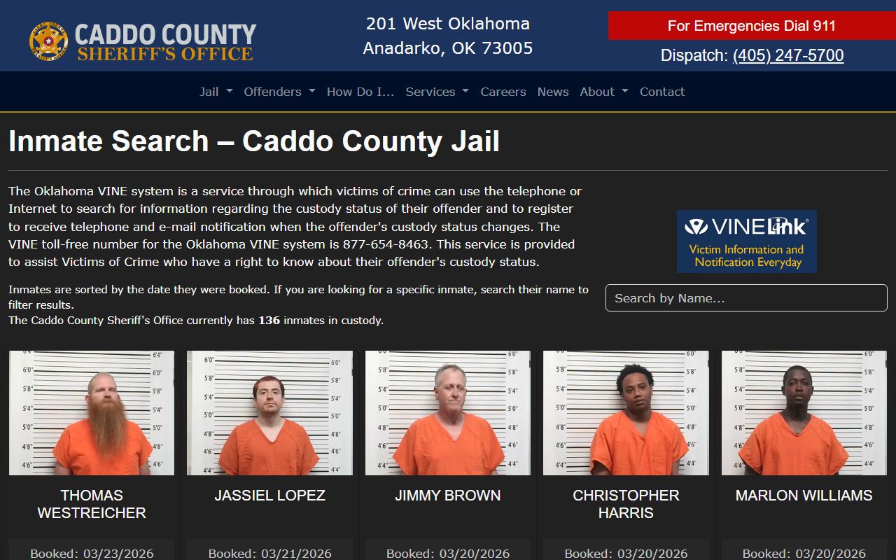 Caddo County busted mugshots inmate search page
