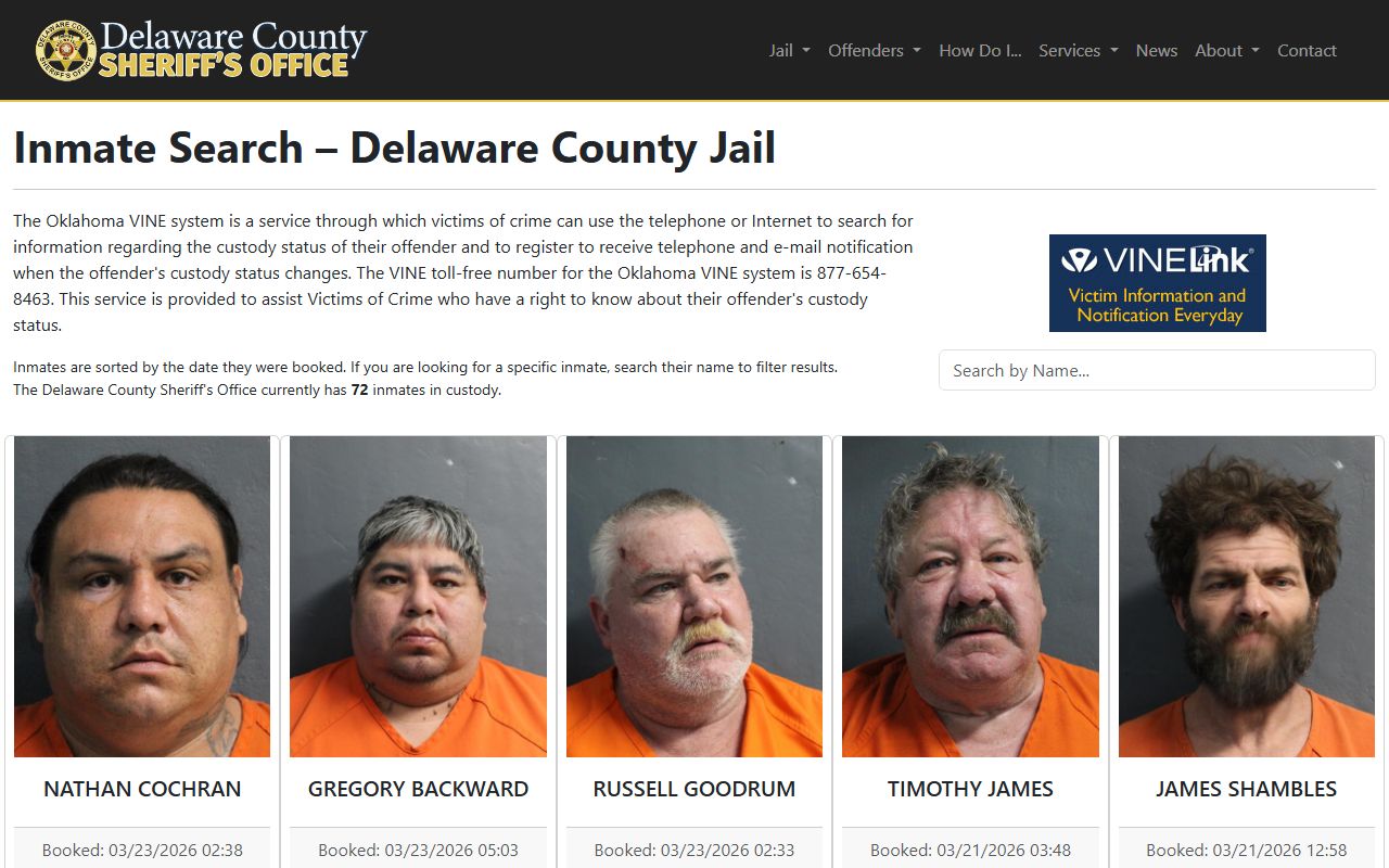 Delaware County busted mugshots sheriff inmate search