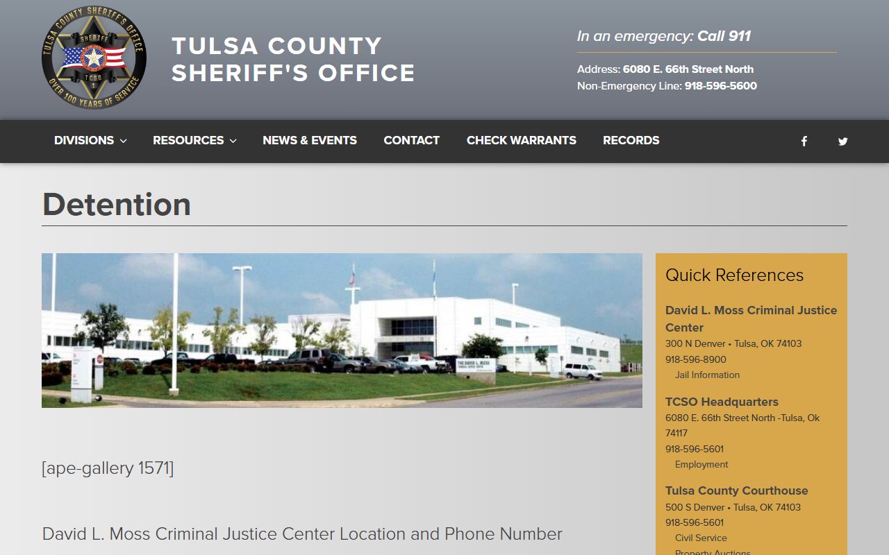 Tulsa County busted mugshots detention center page